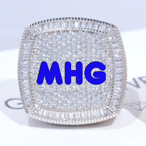 CUSTOM LETTER 3D ICED RING