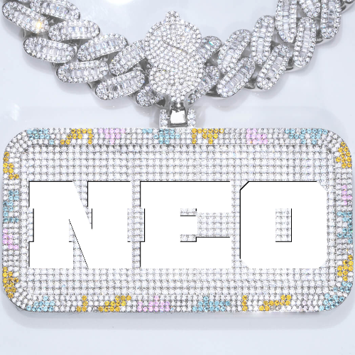 CUSTOM LETTER NECKLACE 3D COLORFUL SQUARE
