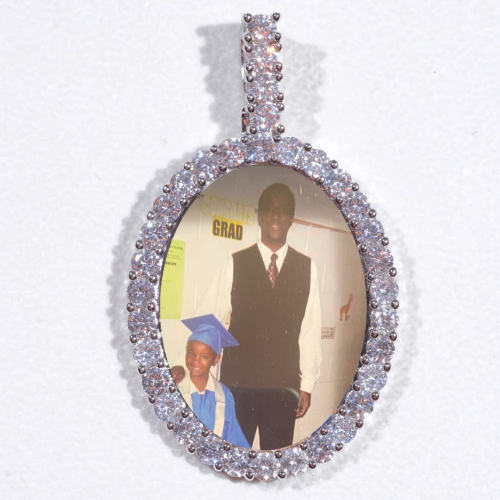 Large 3D Oval Custom Picture Pendant