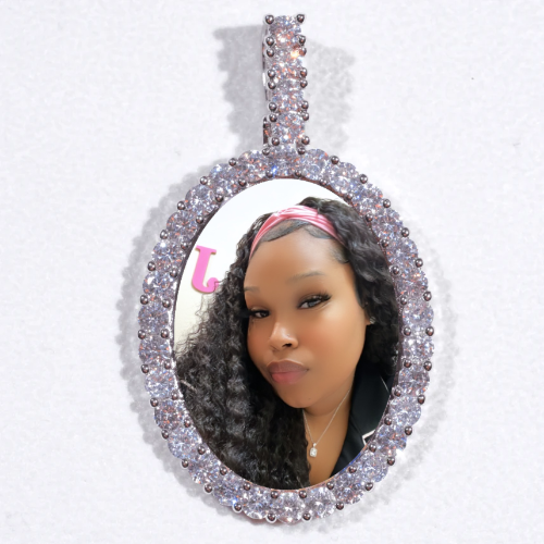 Large 3D Oval Custom Picture Pendant