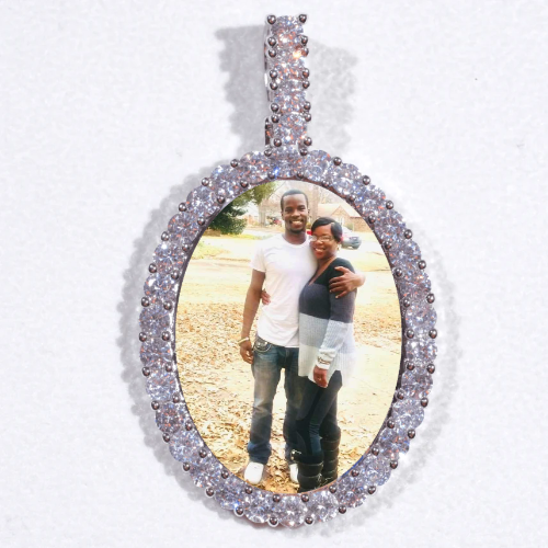 Large 3D Oval Custom Picture Pendant