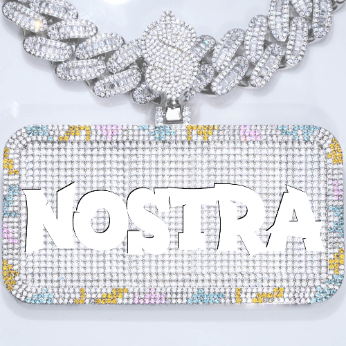 CUSTOM LETTER NECKLACE 3D COLORFUL SQUARE