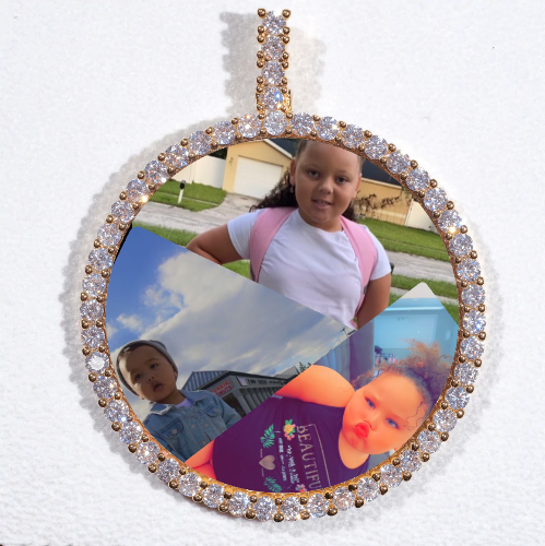 LARGE 3D CIRCLE CUSTOM PICTURE PENDANT