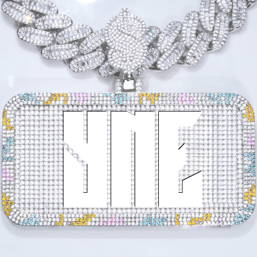 CUSTOM LETTER NECKLACE 3D COLORFUL SQUARE