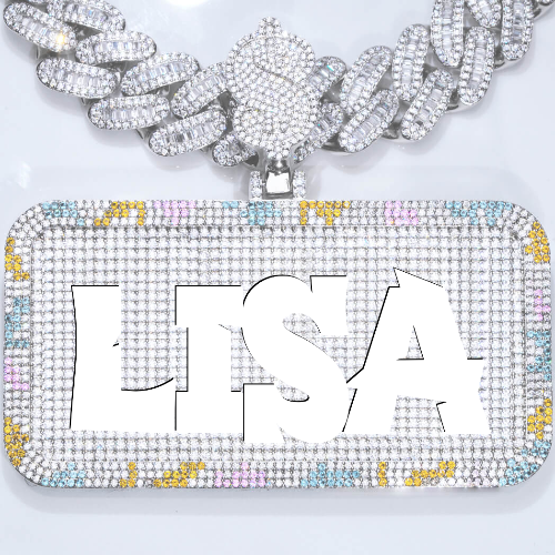 CUSTOM LETTER NECKLACE 3D COLORFUL SQUARE