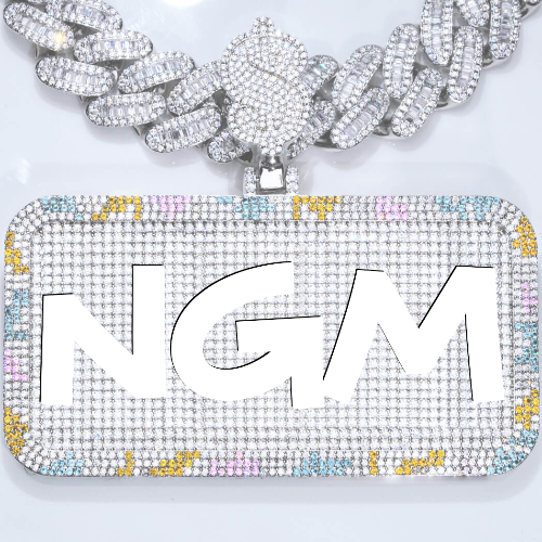 CUSTOM LETTER NECKLACE 3D COLORFUL SQUARE