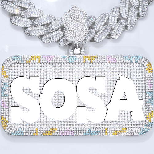 CUSTOM LETTER NECKLACE 3D COLORFUL SQUARE