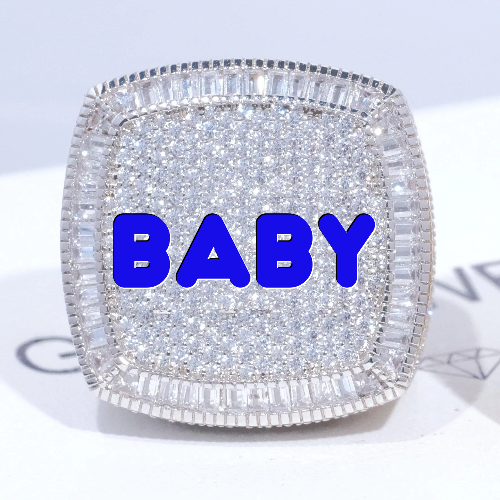 CUSTOM LETTER 3D ICED RING