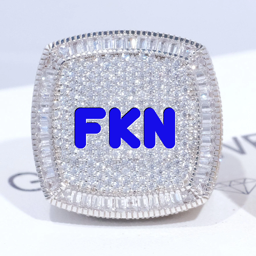 CUSTOM LETTER 3D ICED RING