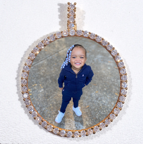 LARGE 3D CIRCLE CUSTOM PICTURE PENDANT