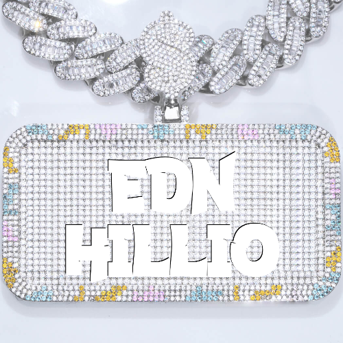 CUSTOM LETTER NECKLACE 3D COLORFUL SQUARE