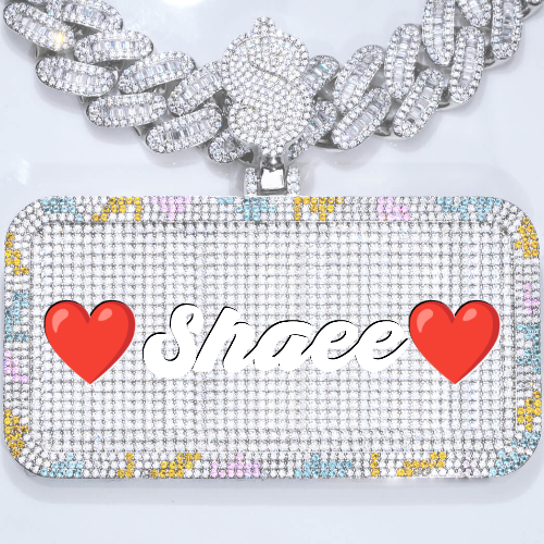 CUSTOM LETTER NECKLACE 3D COLORFUL SQUARE