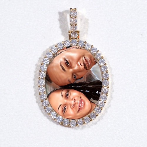 3D Oval Custom Picture Pendant