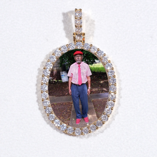 3D Oval Custom Picture Pendant