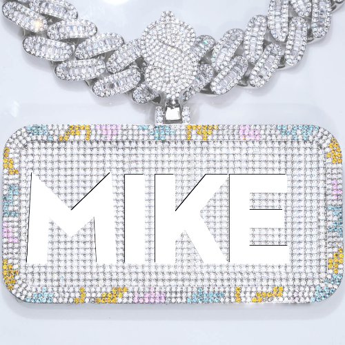 CUSTOM LETTER NECKLACE 3D COLORFUL SQUARE