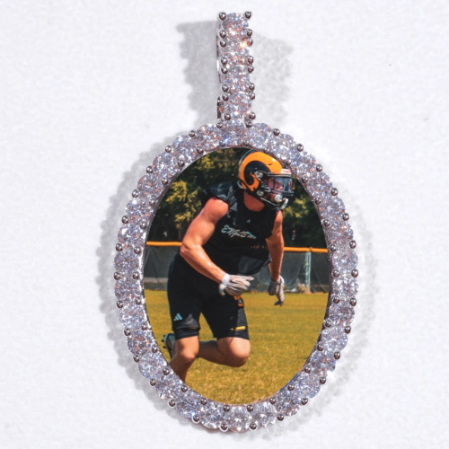 Large 3D Oval Custom Picture Pendant
