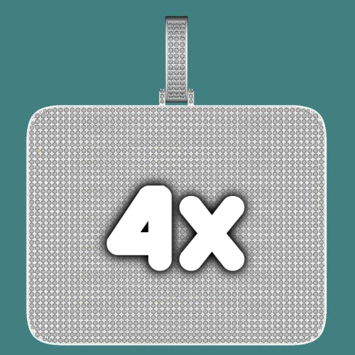 CUSTOM LETTER NECKLACE 3D BIG SQUARE