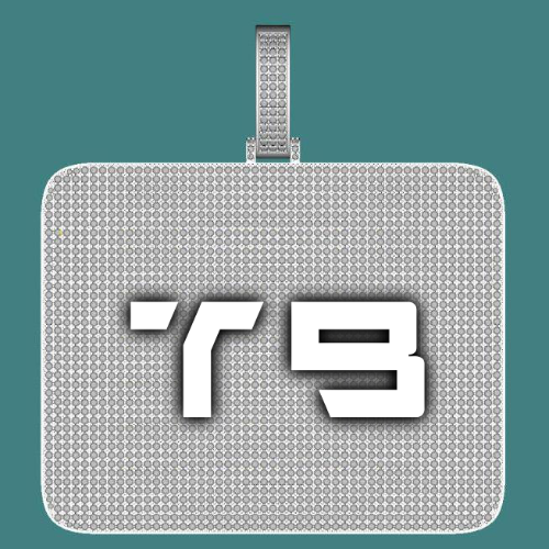 CUSTOM LETTER NECKLACE 3D BIG SQUARE