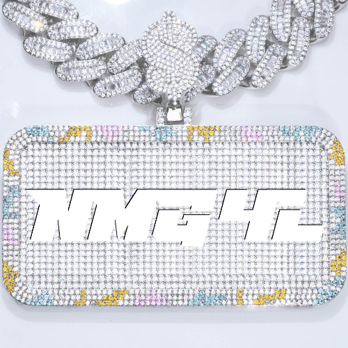 CUSTOM LETTER NECKLACE 3D COLORFUL SQUARE