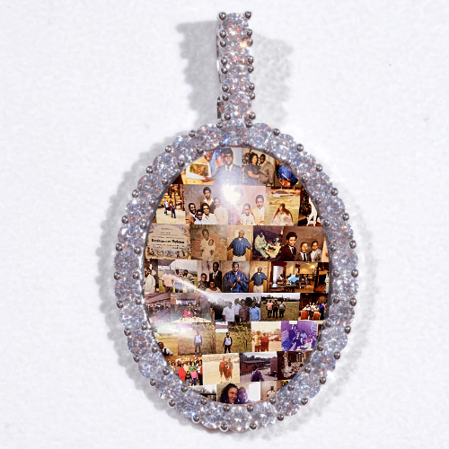 Large 3D Oval Custom Picture Pendant