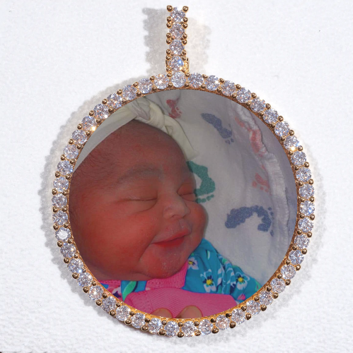 LARGE 3D CIRCLE CUSTOM PICTURE PENDANT