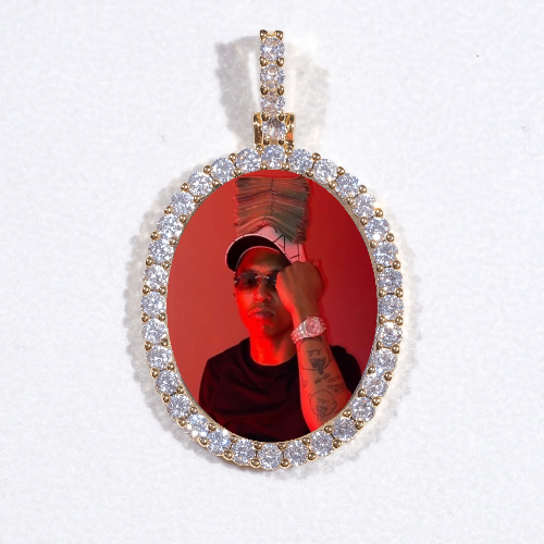3D Oval Custom Picture Pendant