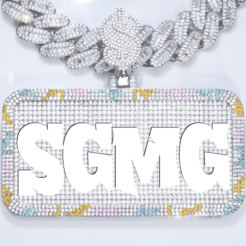 CUSTOM LETTER NECKLACE 3D COLORFUL SQUARE