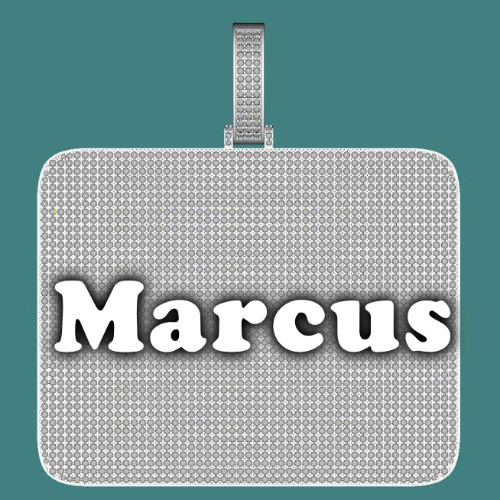 CUSTOM LETTER NECKLACE 3D BIG SQUARE
