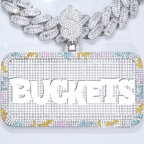 CUSTOM LETTER NECKLACE 3D COLORFUL SQUARE