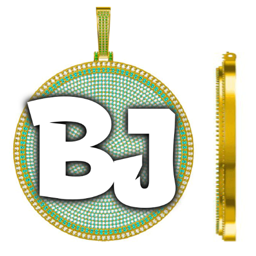 CUSTOM LETTER NECKLACE 3D BIG DISC
