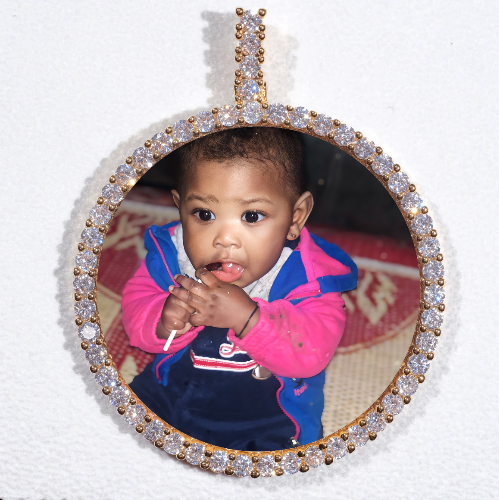 LARGE 3D CIRCLE CUSTOM PICTURE PENDANT