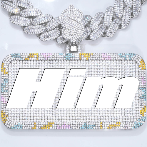 CUSTOM LETTER NECKLACE 3D COLORFUL SQUARE