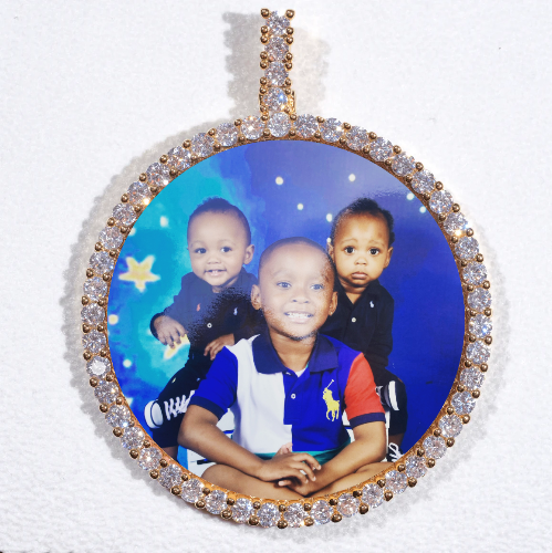LARGE 3D CIRCLE CUSTOM PICTURE PENDANT