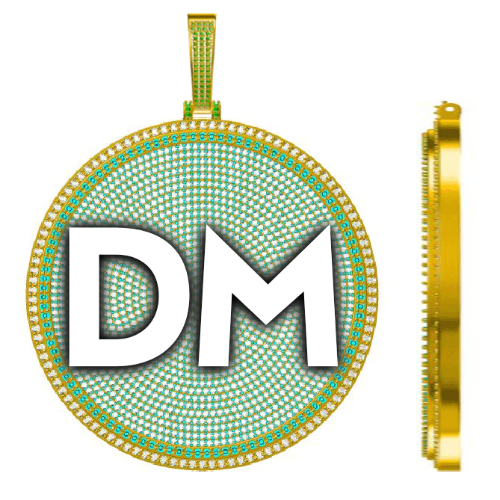 CUSTOM LETTER NECKLACE 3D BIG DISC