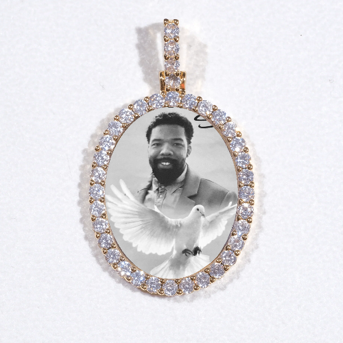3D Oval Custom Picture Pendant