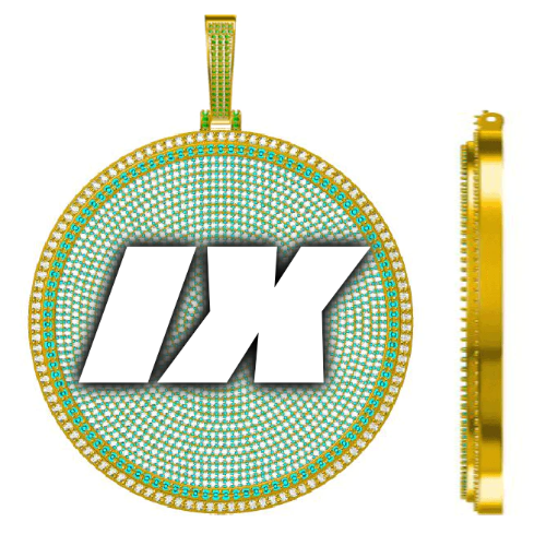 CUSTOM LETTER NECKLACE 3D BIG DISC