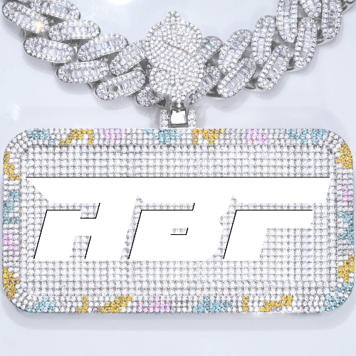 CUSTOM LETTER NECKLACE 3D COLORFUL SQUARE