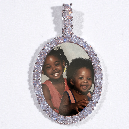 Large 3D Oval Custom Picture Pendant