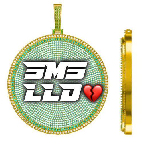 CUSTOM LETTER NECKLACE 3D BIG DISC