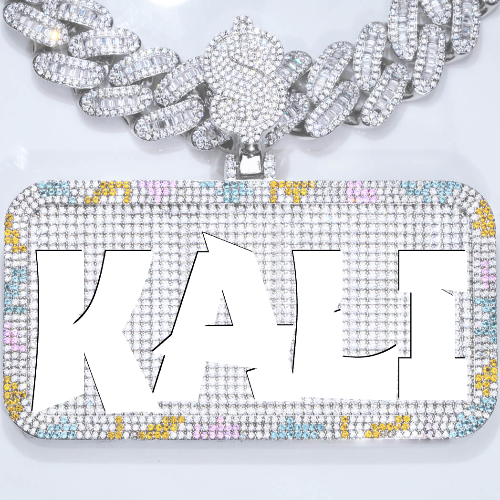 CUSTOM LETTER NECKLACE 3D COLORFUL SQUARE