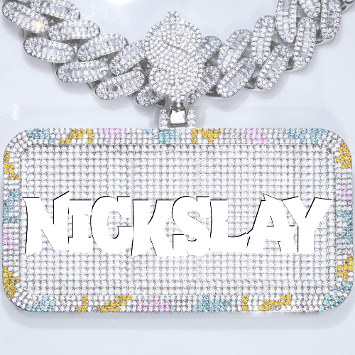 CUSTOM LETTER NECKLACE 3D COLORFUL SQUARE