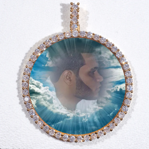 LARGE 3D CIRCLE CUSTOM PICTURE PENDANT