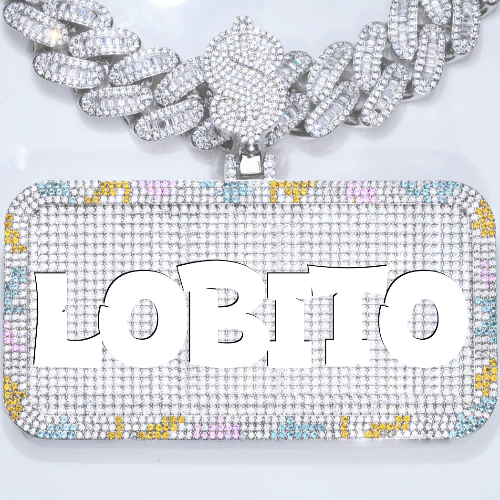 CUSTOM LETTER NECKLACE 3D COLORFUL SQUARE