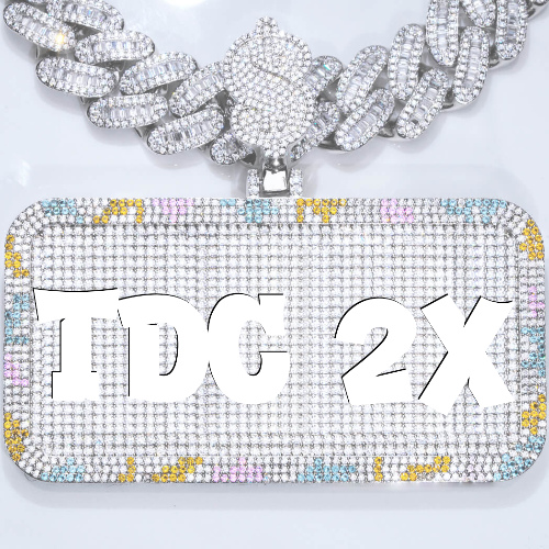 CUSTOM LETTER NECKLACE 3D COLORFUL SQUARE