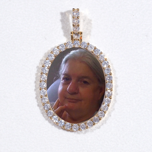 3D Oval Custom Picture Pendant