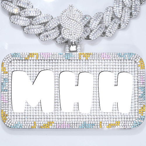 CUSTOM LETTER NECKLACE 3D COLORFUL SQUARE