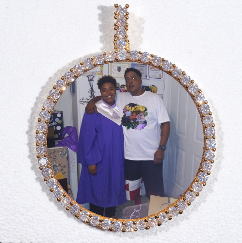 LARGE 3D CIRCLE CUSTOM PICTURE PENDANT