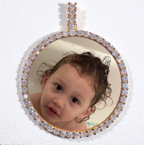 LARGE 3D CIRCLE CUSTOM PICTURE PENDANT
