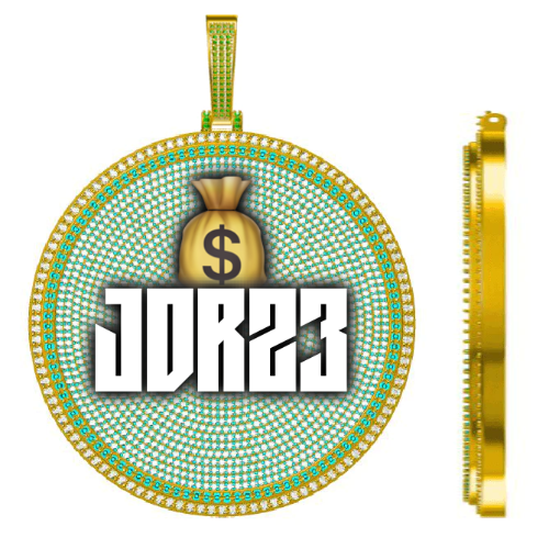 CUSTOM LETTER NECKLACE 3D BIG DISC