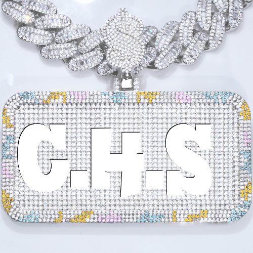 CUSTOM LETTER NECKLACE 3D COLORFUL SQUARE